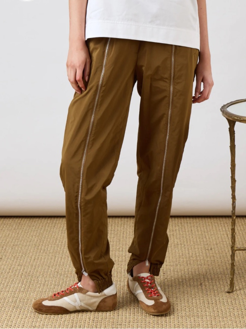Tibi Nylon Zipper Joggers